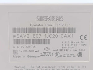 Siemens 6AV3607-1JC20-0AX1 Operator Panel OP 7-DP