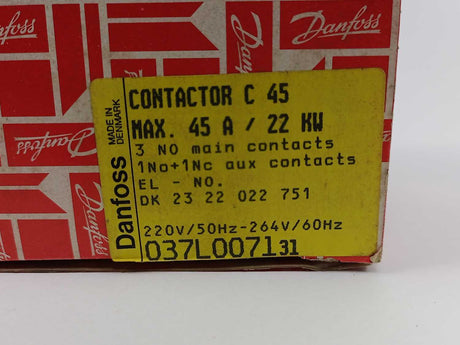 Danfoss 037L0071-31 Contactor C45 220V/50Hz-264V/60Hz