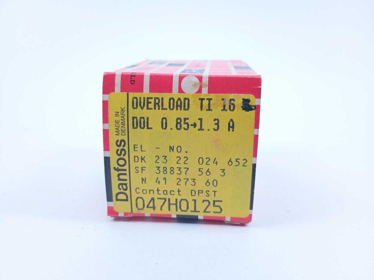 Danfoss 047H0125 Overload Relay TI 16 0.85-1.3A