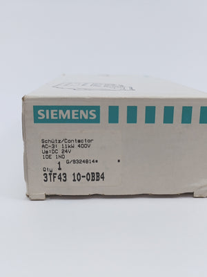 Siemens 3TF4310-0B 3 - Phase Contactor