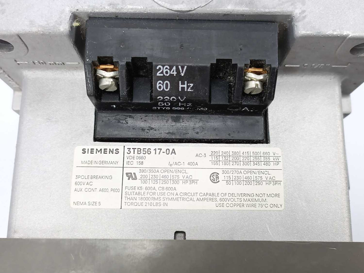 Siemens 3TB5617-0A 3 - Phase Contactor