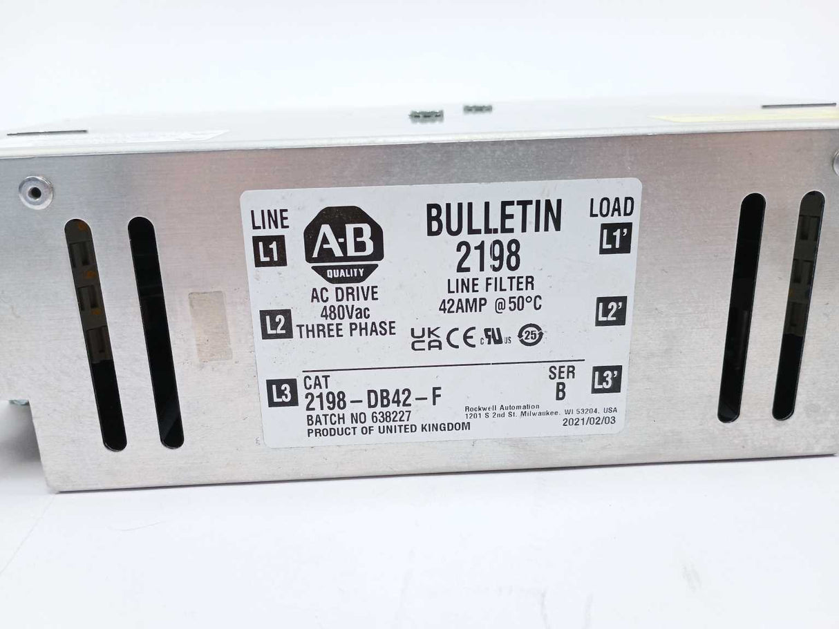 AB 2198-DB42-F Line Filter 480VAC 42Amp Ser.B