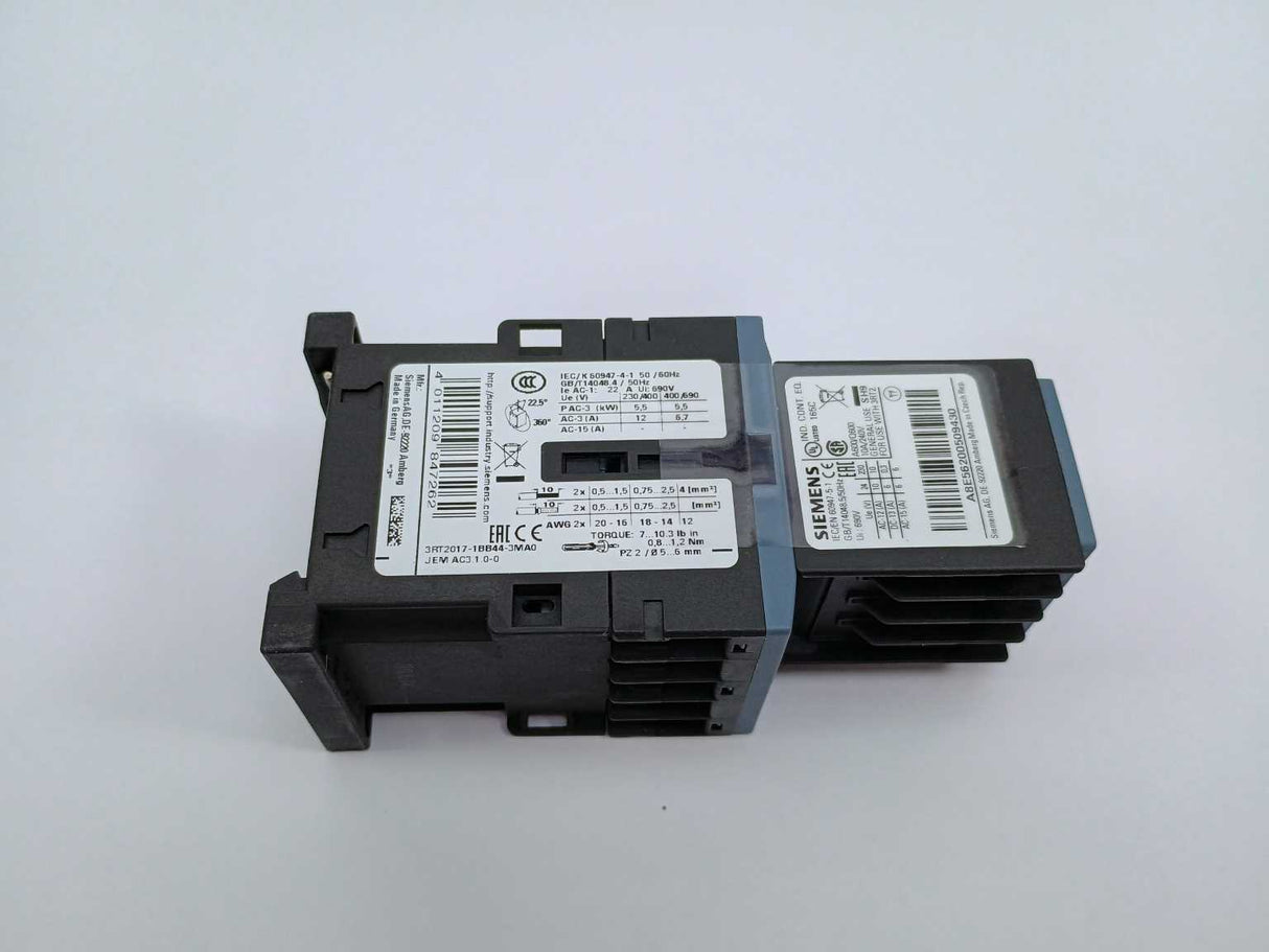 Siemens 3RT2017-1BB44-3MA0 power contactor  SIRIUS 3RT