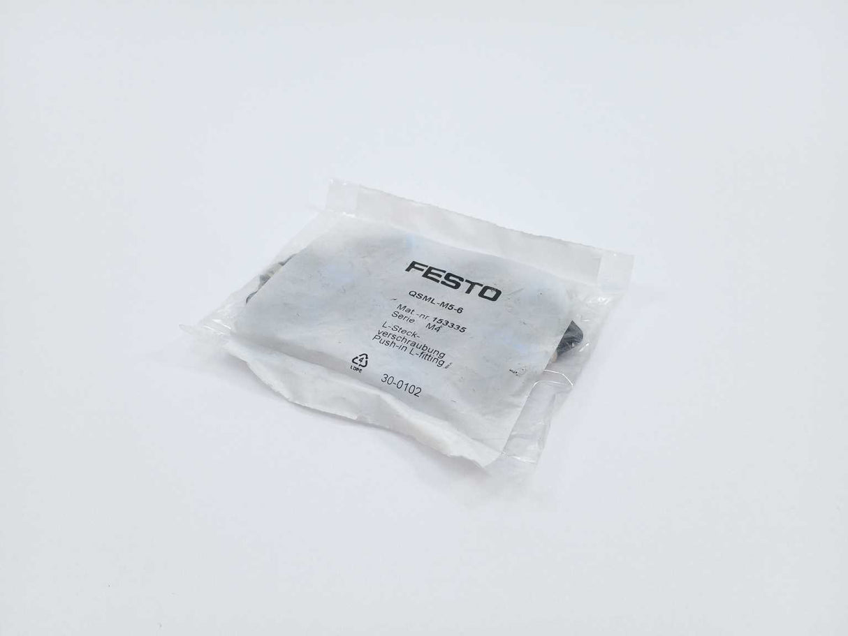 Festo 153335 QSML-M5-6 Push-In L Fitting 10 Pcs.