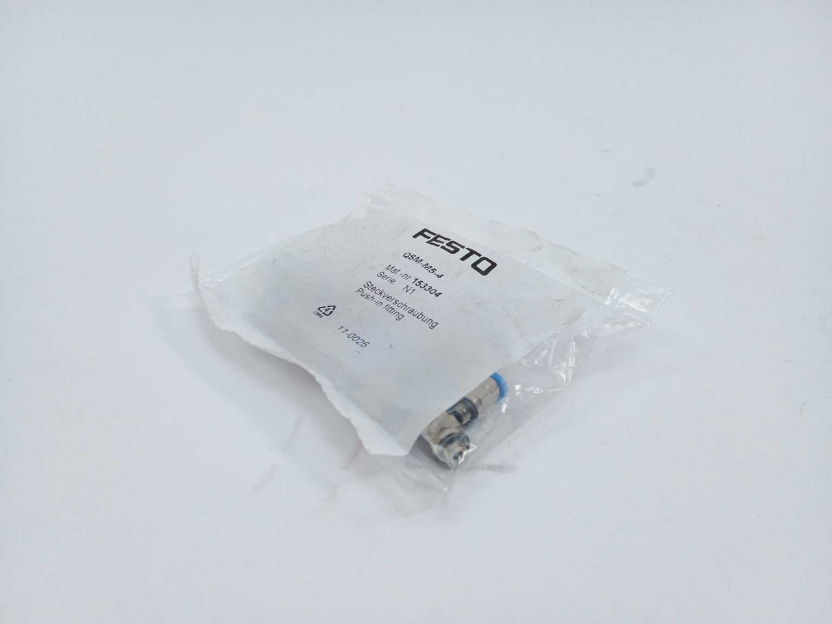 Festo 153304 QSM-M5-4 Push-In Fitting 10 Pcs