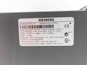 Siemens 6SE6420-2UD13-7AA1 MICROMASTER 420 AC Drive, Frequency Inverter