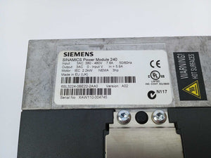 Siemens 6SL3224-0BE22-2AA0 Power Module