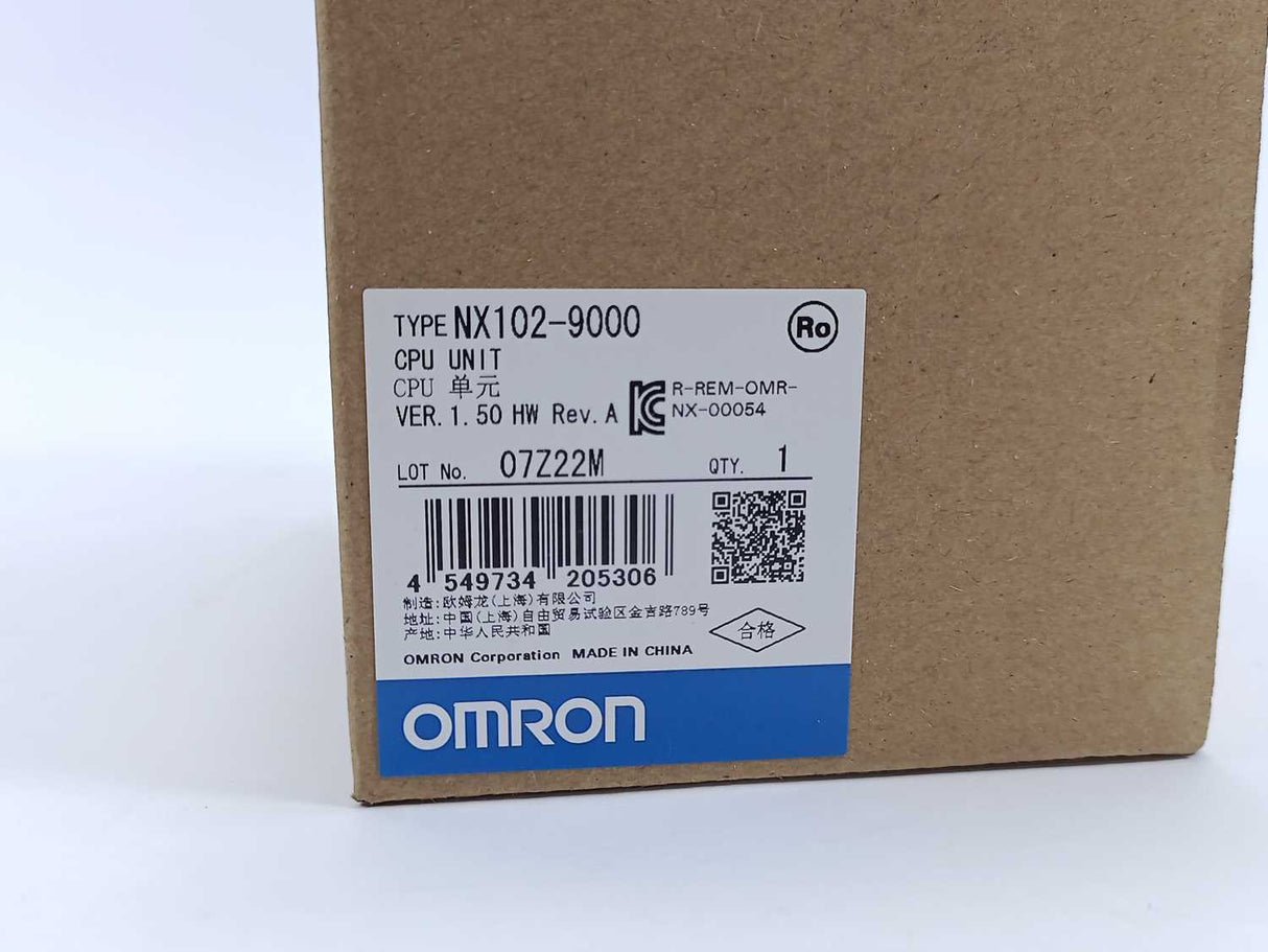 OMRON NX102-9000 CPU unit Rev.A