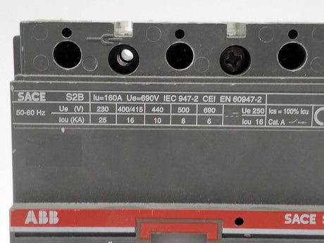 ABB SACE S2B Circuit Breaker SACE S2, Ith 56A÷80A, Iu 160A