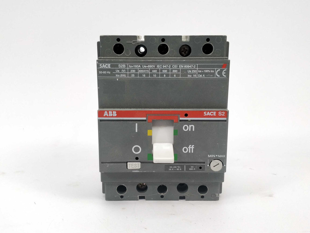 ABB SACE S2B Circuit Breaker SACE S2, Ith 56A÷80A, Iu 160A