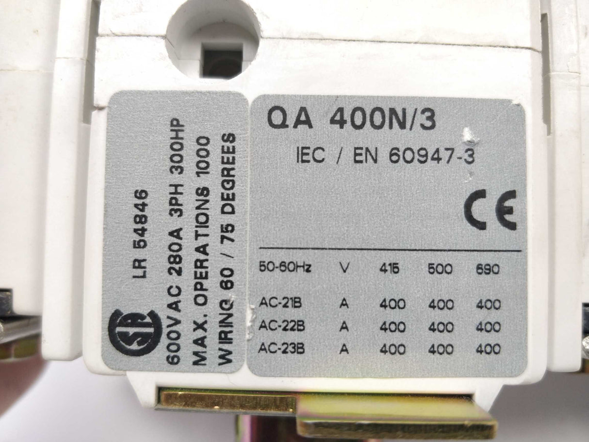 Eaton Holec QA 400N/3 Disconnector Switch LR 54846