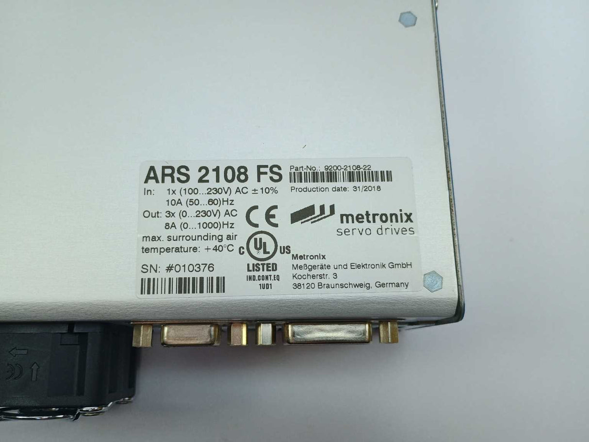 Metronix ARS 2108 FS STO Servo Positioning Controller