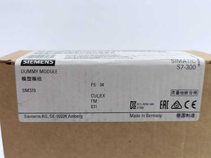 Siemens 6ES7370-0AA01-0AA0 Simatic S7-300 dummy module FS: 04 SM370