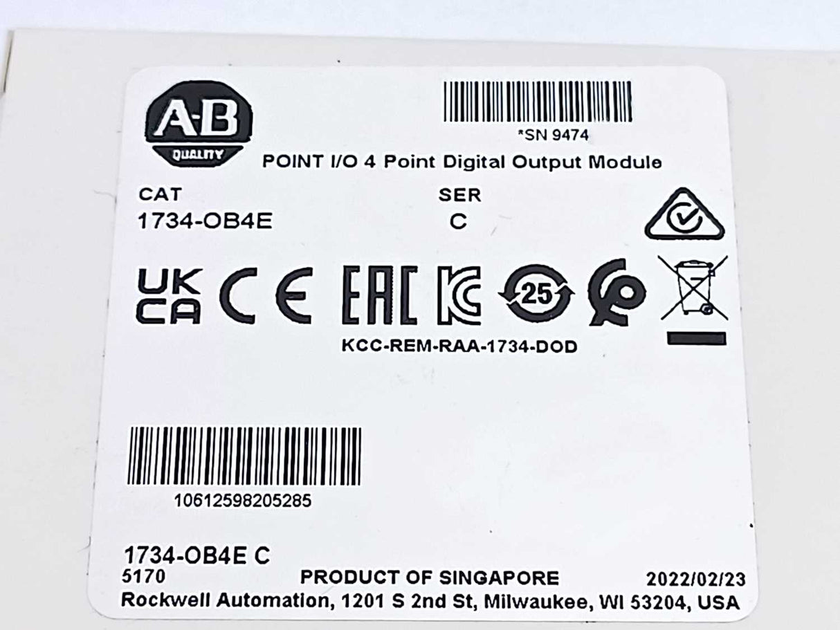 AB 1734-OB4E Ser.C POINT I/O 4 Point Digital Output Module Fw. 3.022