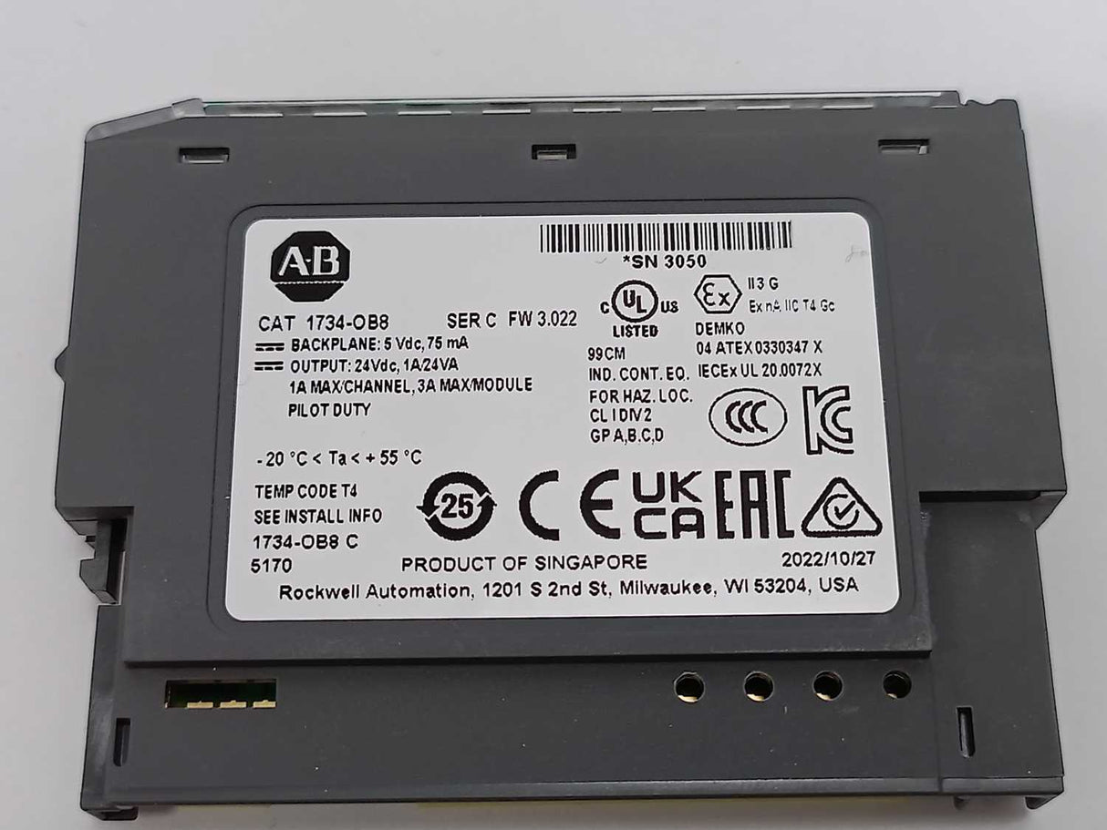 AB 1734-OB8 SER. C POINT I/O 8 Point Digital Output Module, FW. 3.022