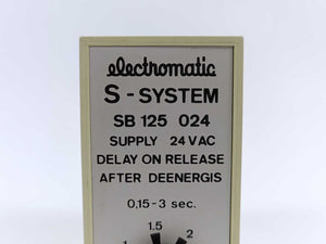 Electromatic SB 125 024 S-system delay on release after deenergis 0.15-3sec.