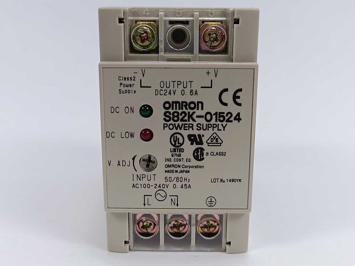 OMRON S82K-01524 Power Supply. 24VDC 0.6A