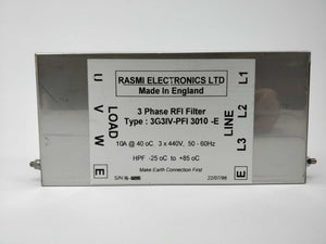 RASMI ELECTRONICS LTD 3G3IV-PFI-3010 3 Phase RFI Filter