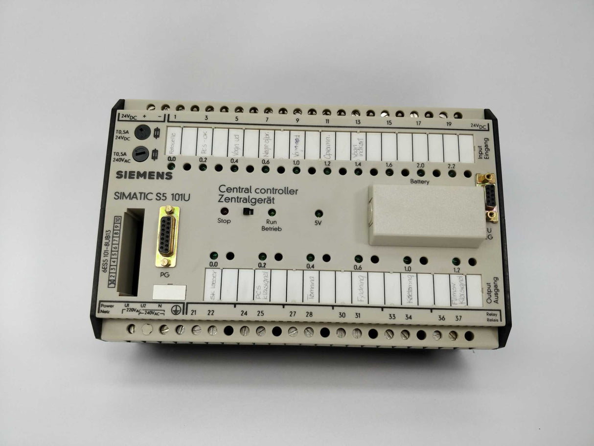 Siemens 6ES5101-8UB13 Simatic S5 101U central controller v.1