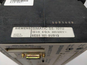 Siemens 6ES5101-8UB13 Simatic S5 101U central controller v.1