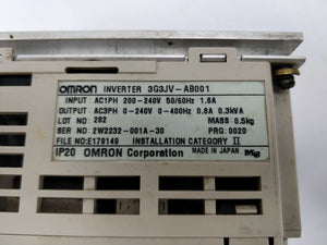 OMRON 3G3JV-AB001 SYSDRIVE 3G3JV Inverter 0.1kW 0-400Hz