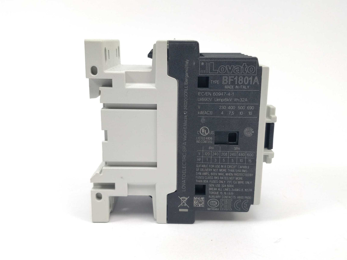 Lovato BF1801A Three-Pole Contactor 230V 50/60 Hz