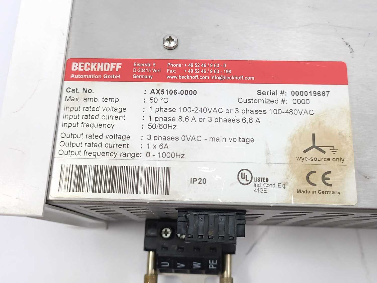 Beckhoff AX5106-0000 Servo Drive