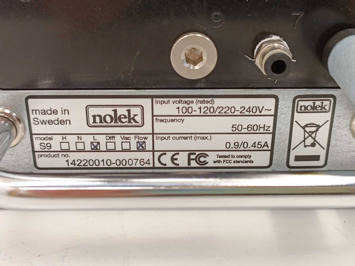 Nolek 14220010-000764 S9 L Flow Leak Tester