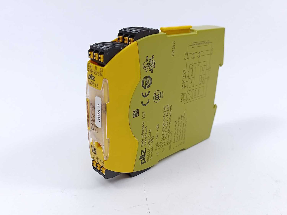 Pilz 751103 PNOZ s3 C 24VDC 2n/o Safety Relay