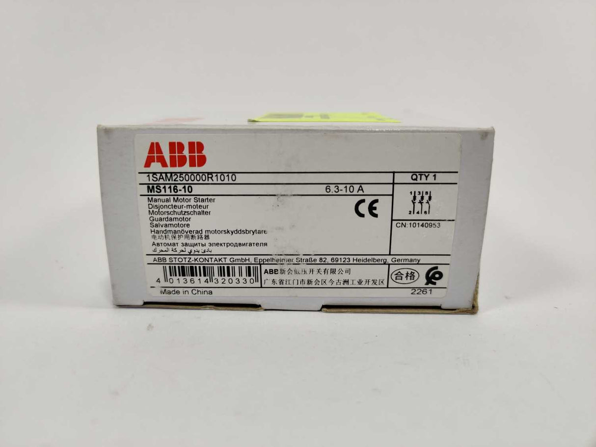 ABB 1SAM250000R1010 MS116-10 Manual Motor Starter