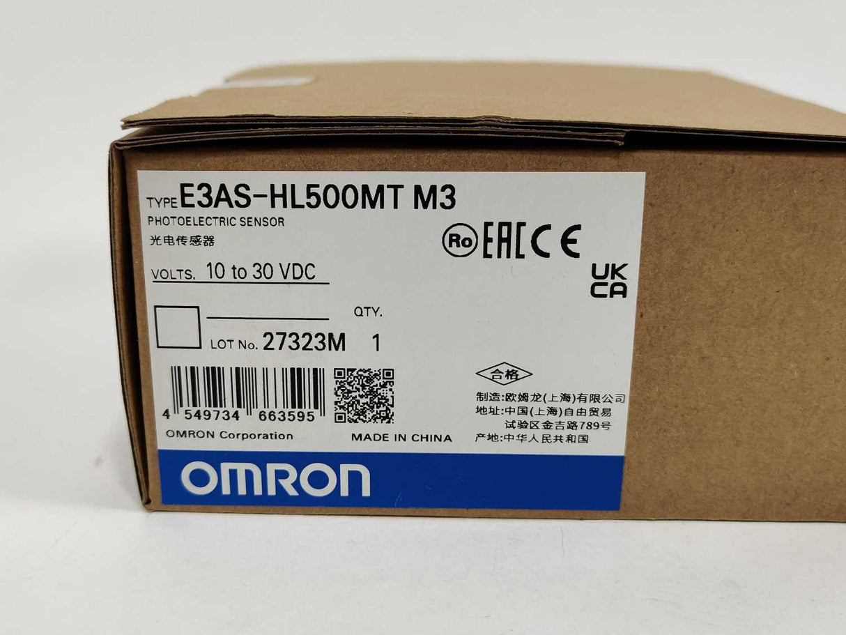 OMRON E3AS-HL500MT M3 Photoelectric Sensor 10-30 VDC