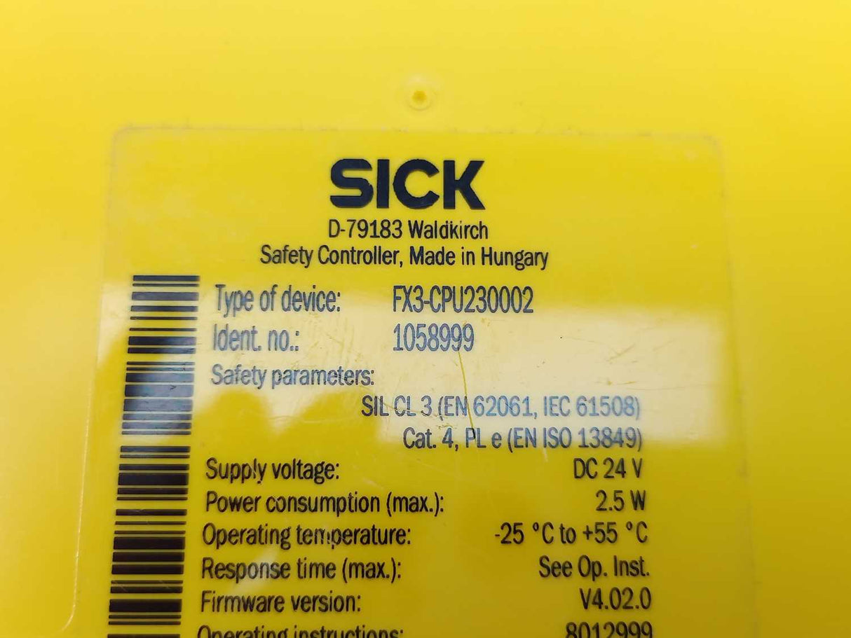 SICK 1058999 FX3-CPU230002 Safety controllers: Flexi Soft