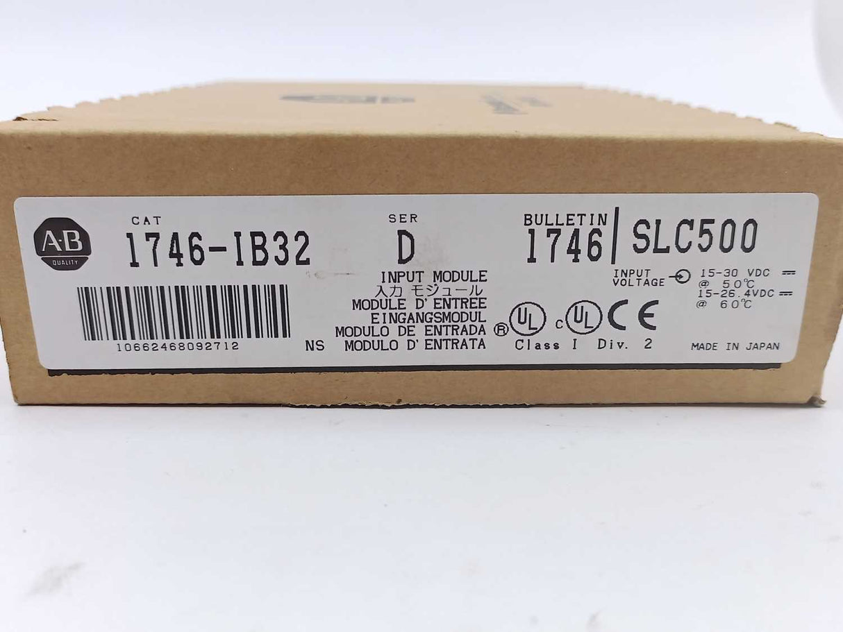 AB 1746-IB32 SLC 500 Input Module. Ser. D