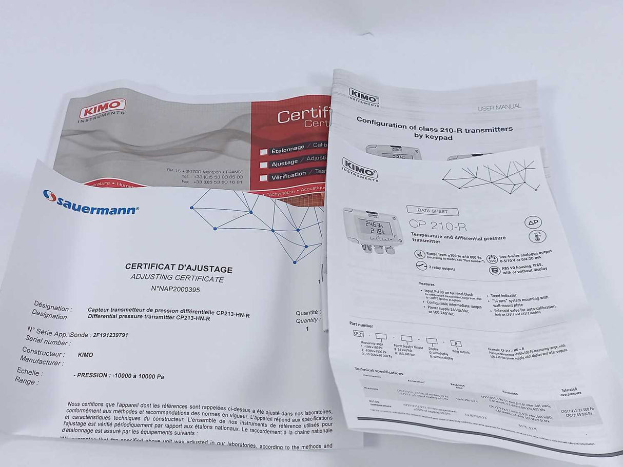 KIMO CP213HN-R Differential pressure transmitters