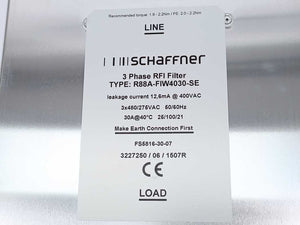 SCHAFFNER R88A-FIW4030-SE 3 Phase RFI Filter FS5816-30-07