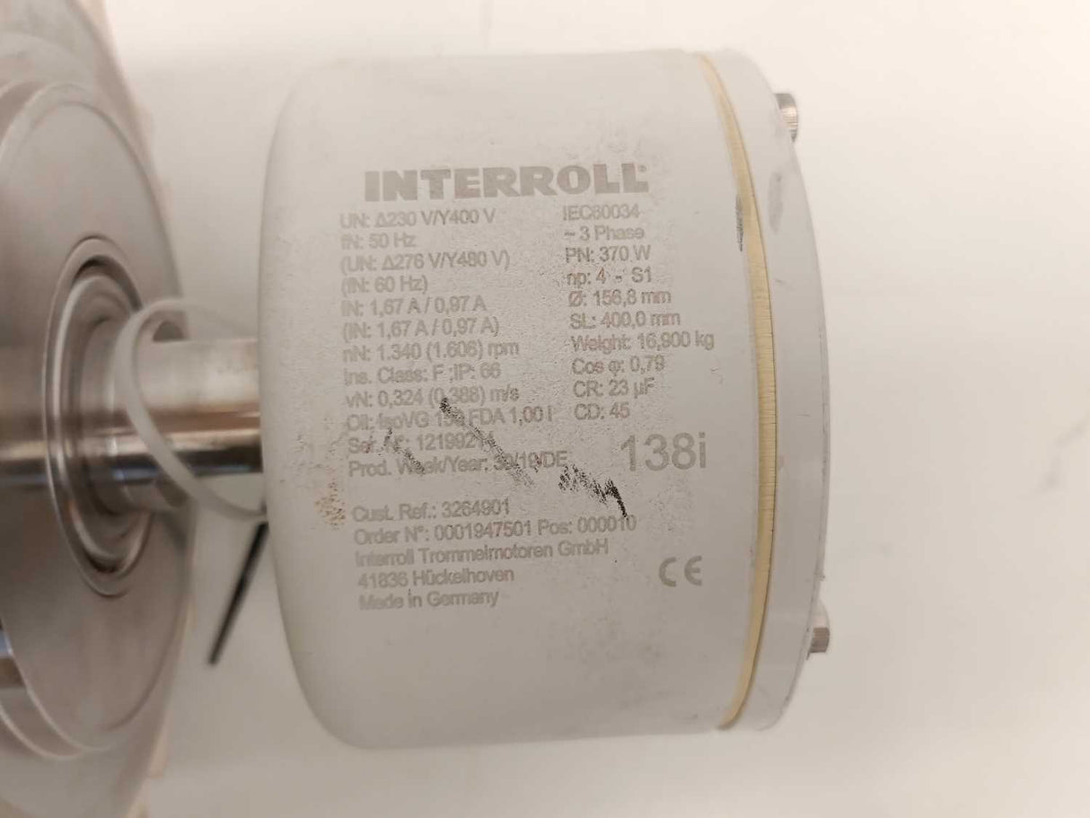 Interroll 138i Drum Motor 3 Phase - Ø 156,8mm SL 400mm