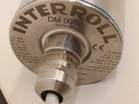 Interroll DM 0080 Asynchronous 3 Phase - 298W, Ø 81mm, FW 307,0mm