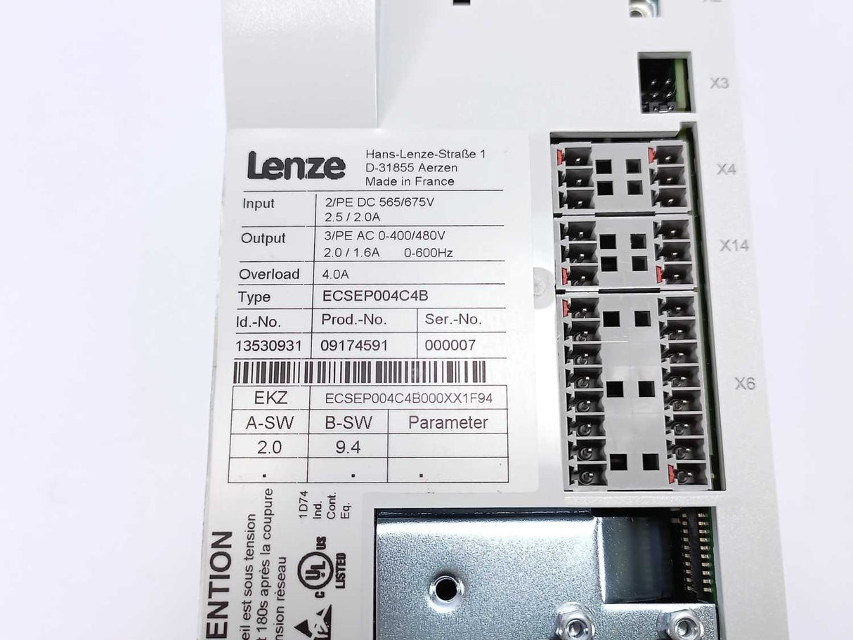 LENZE ECSEP004C4B Servo Axis Module 13530931