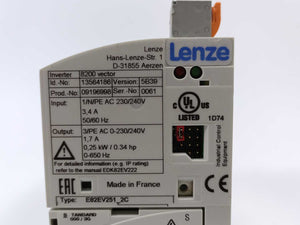 LENZE E82EV251 2C 13564186 ver. 5B39 Inverter