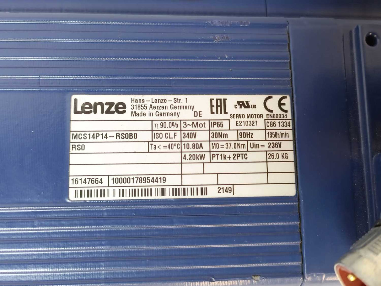 LENZE G50BB145MSBR3C00 4,2 kW i=5,002 Geared Motor MCS14P14-RS0B0