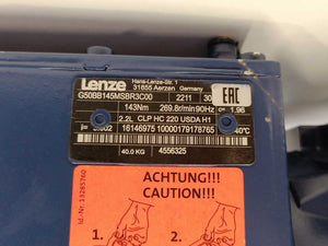 LENZE G50BB145MSBR3C00 4,2 kW i=5,002 Geared Motor MCS14P14-RS0B0