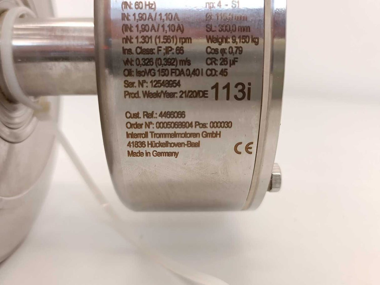 Interroll 113i Ø: 115mm SL 300mm Drum Motor