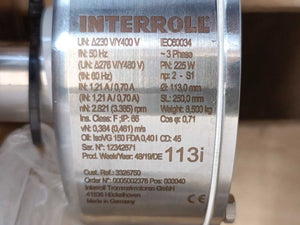 Interroll 113i 0005002376 Drum Motor