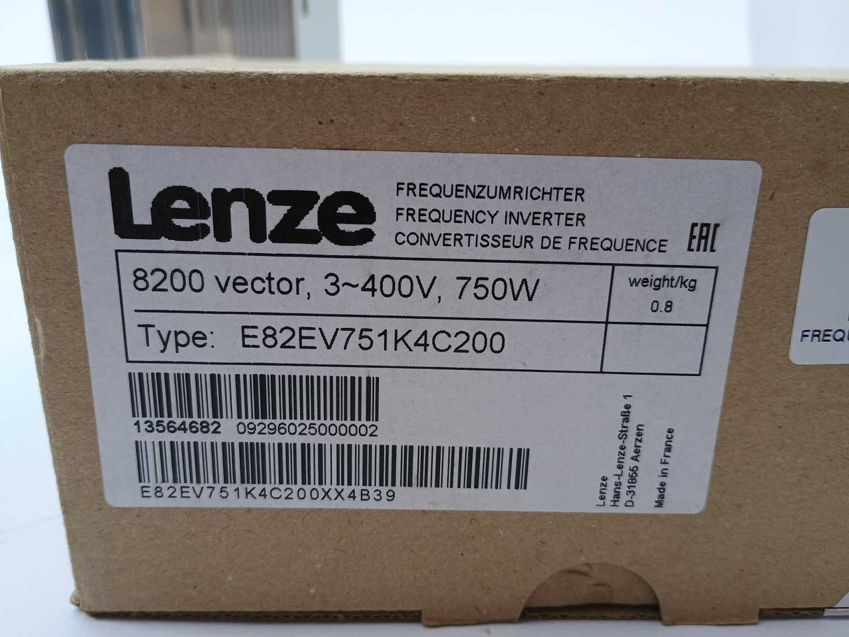 LENZE E82EV751K4C200 8200 vector, 3~400V, 750W, FREQUENCY INVERTER 13564682