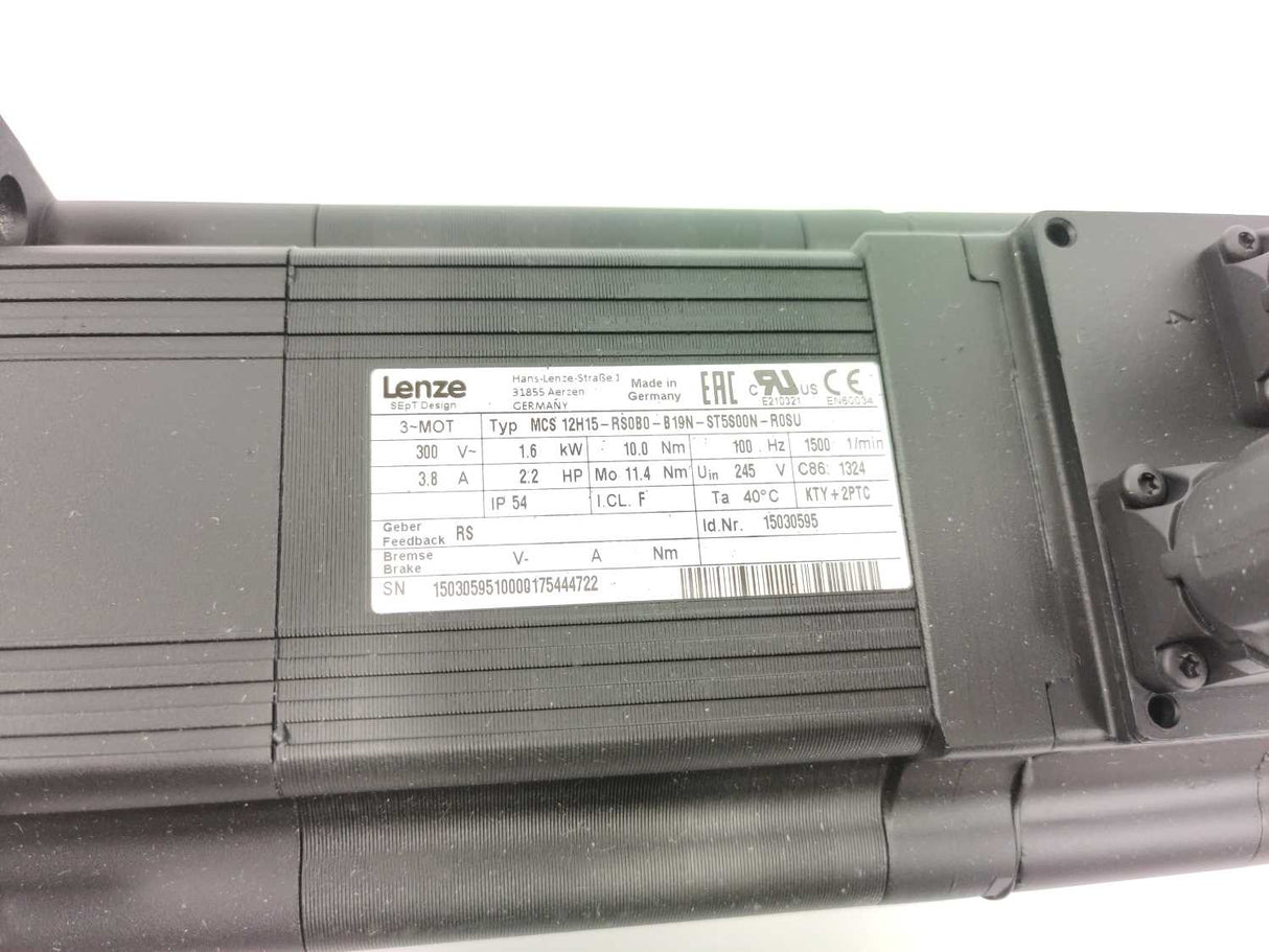 LENZE MCS12H15-RS0B0-B19N-ST5S00N-R0SU 15030595 Servo Motor 1,6kW, 1500 rpm