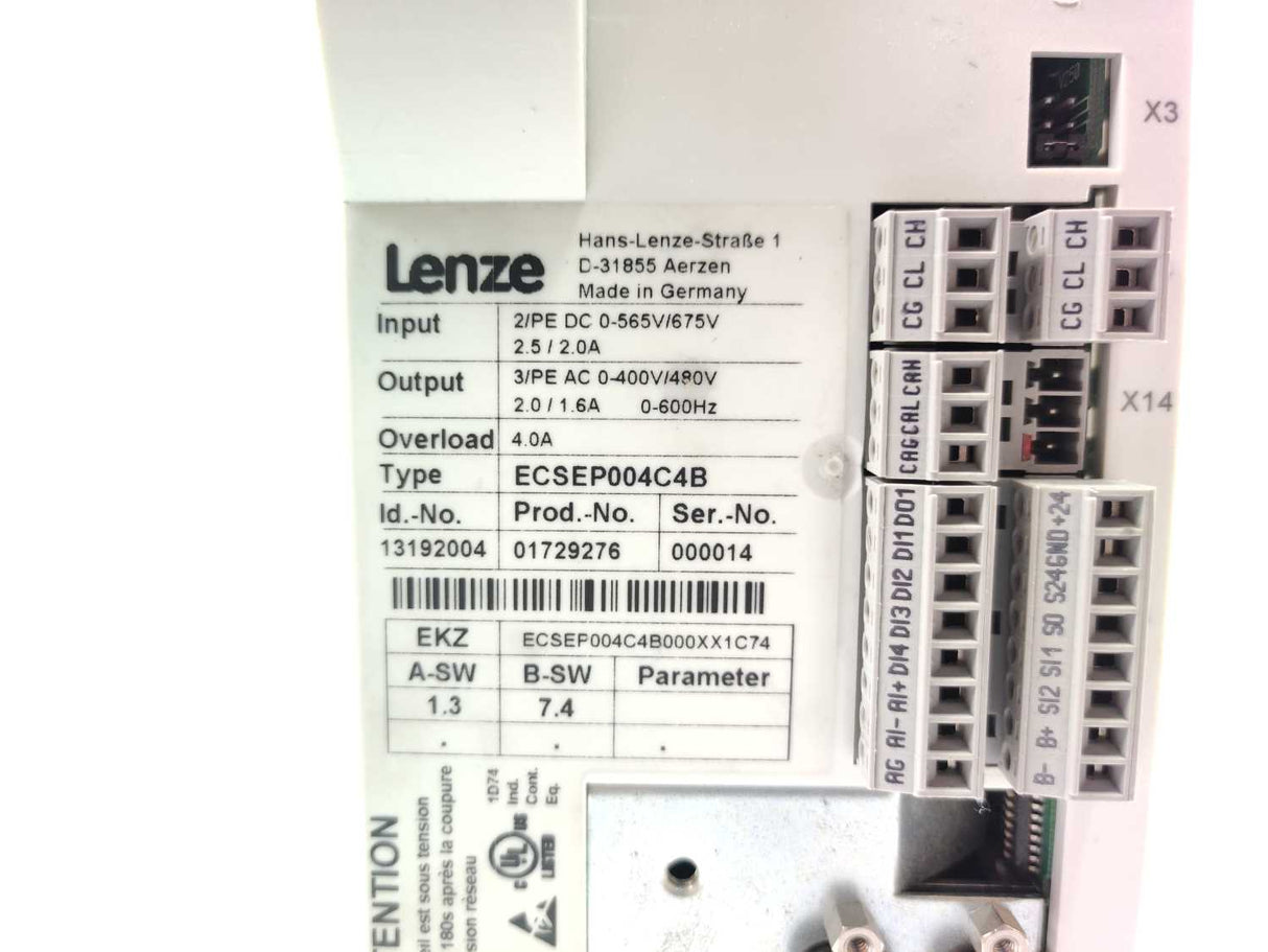 LENZE ECSEP004C4B 13192004 Servo Axis Module