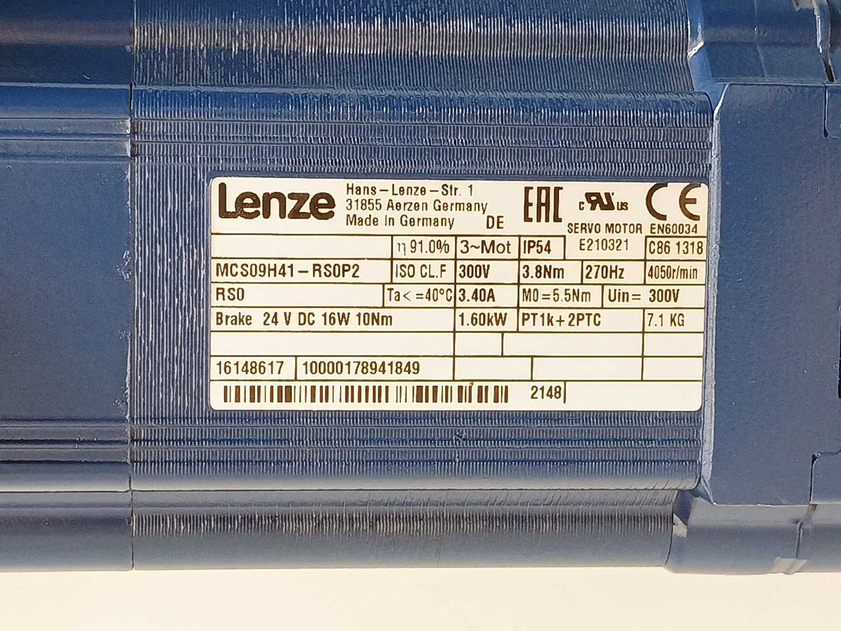 LENZE MCS09H41-RS0P2 Geared Motor