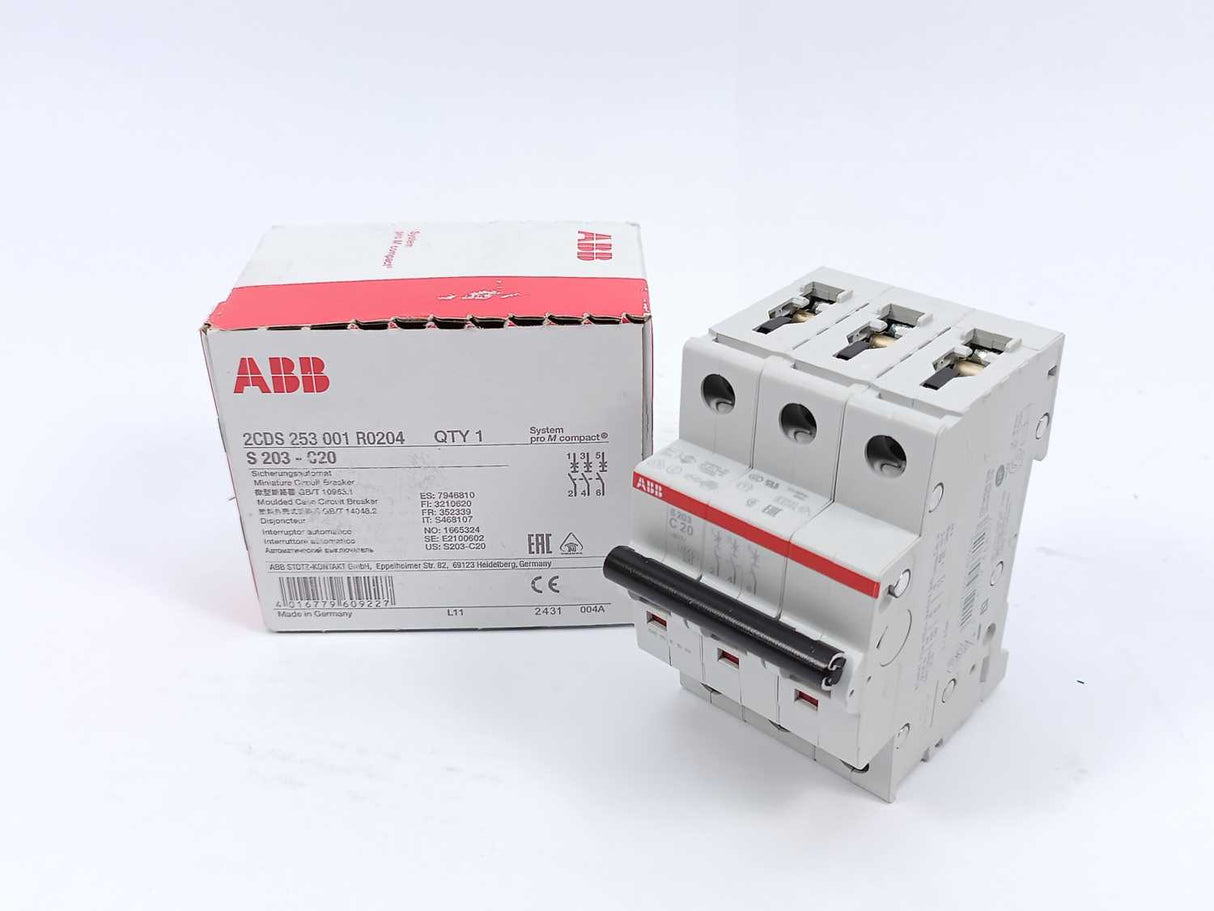 ABB 2CDS253001R0204 S203-C20 Miniature Circuit Breaker