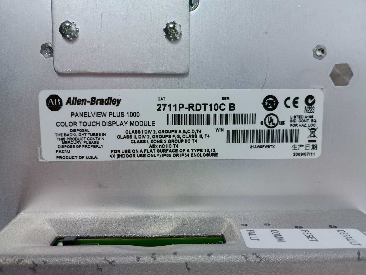 AB 2711P-T10C4D1 Ser. A PanelView Plus 1000 Assembled Terminal