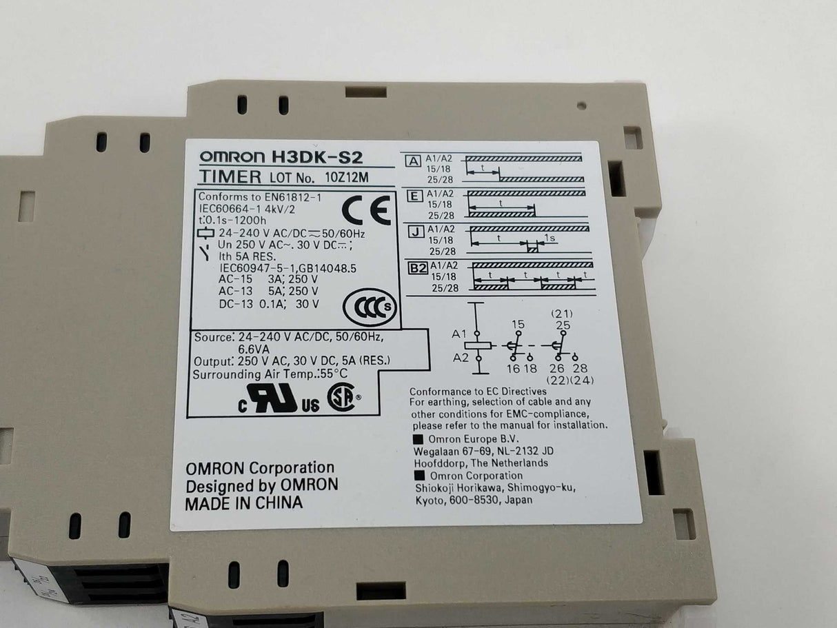 OMRON H3DK-S2 Timer conforms to EN61812-1